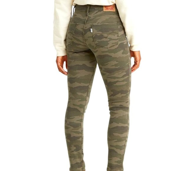 LEVI'S MS SIZE 8 GREEN CAMOFLAUGE 311 SHAPING SKINNY DENIM JEANS - Picture 1 of 7